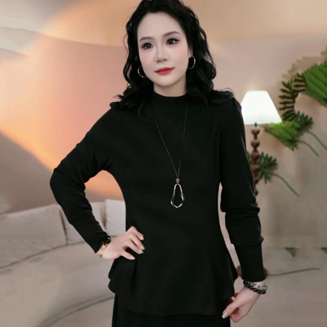 极速大码200斤半高领加绒打底衫冬季新款遮肚显瘦胖妹妹保暖内搭