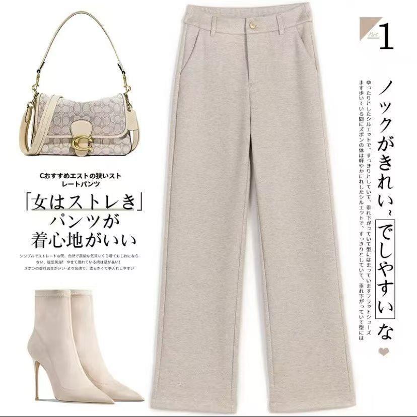 极速加绒加厚羊绒裤窄版毛呢阔腿裤女秋冬2026新款休闲显瘦百搭直