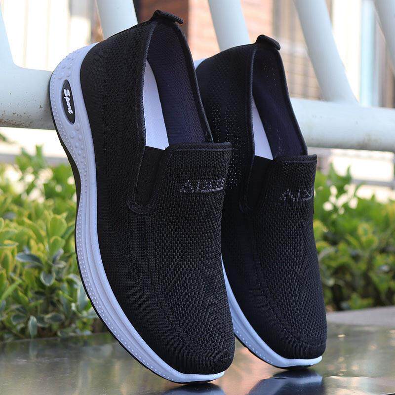 推荐2026新款一脚蹬男鞋夏季透气运动鞋男款网鞋爸爸鞋休闲软底开