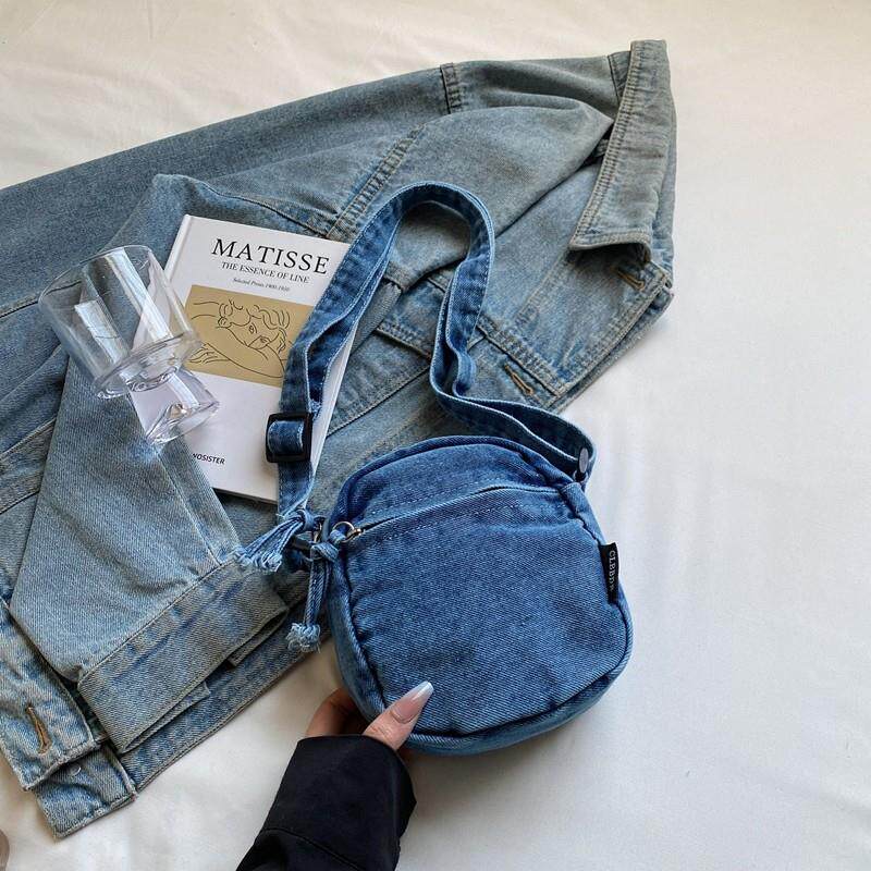 推荐简约手机包女潮轻便斜挎小包包2025新款百搭牛仔布休闲单肩零