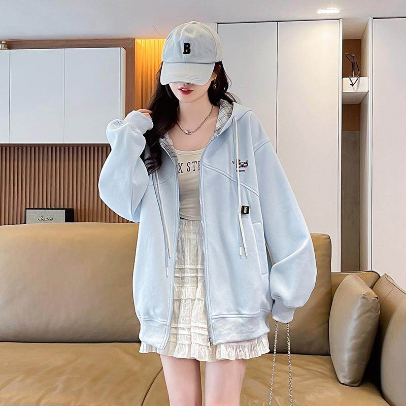 推荐甜美学院风卫衣棒球服少女2025秋季新款初中高中学生拼色宽松