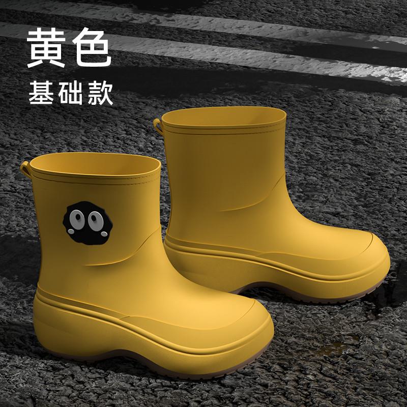 推荐防滑雨鞋女士中筒保暖