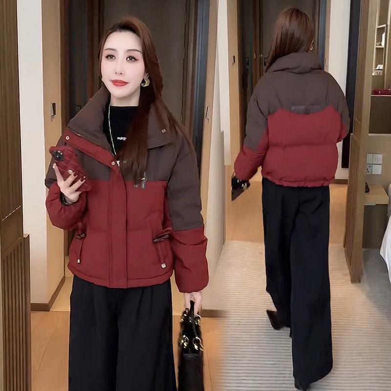 极速时尚拼色羽绒棉服女冬季新款韩版小个子加厚棉衣短款保暖棉袄