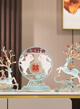 创意鹿摆件客厅电视柜酒柜