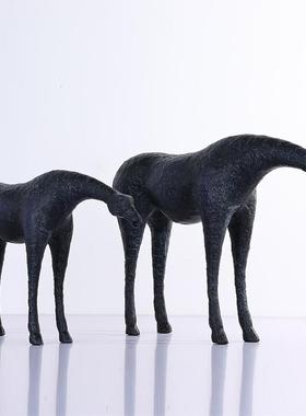 新品现代轻奢金属马摆件乔