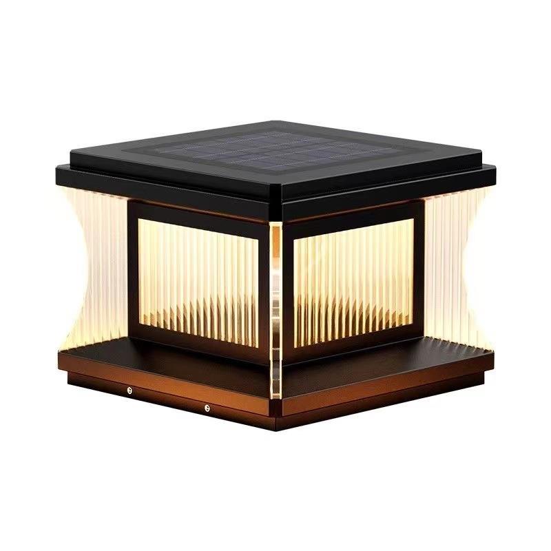 2024新款太阳能柱头灯围墙门柱灯LED大门立柱太阳能灯别墅solar