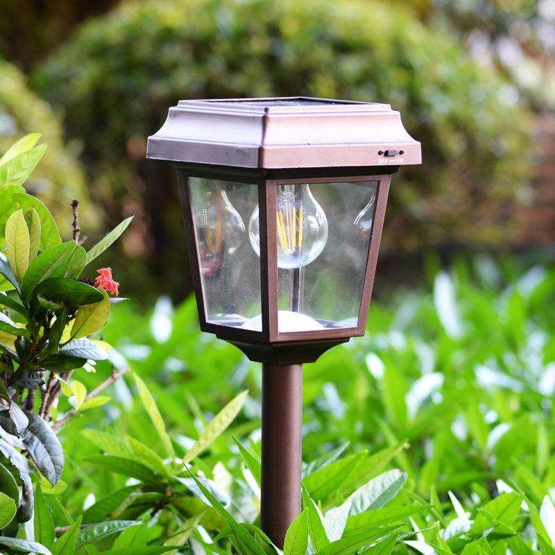 铝合金复古灯泡防雨水太阳能灯超亮花园插地草坪户外欧式庭院路灯,家装灯饰光源,景观庭院灯饰,淘宝优惠券,粉丝福利购,淘宝优惠卷