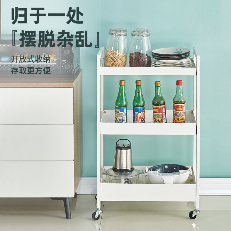 厨房置物架落地多层可移动碳钢小推车收纳层架蔬菜篮子菜架子置物