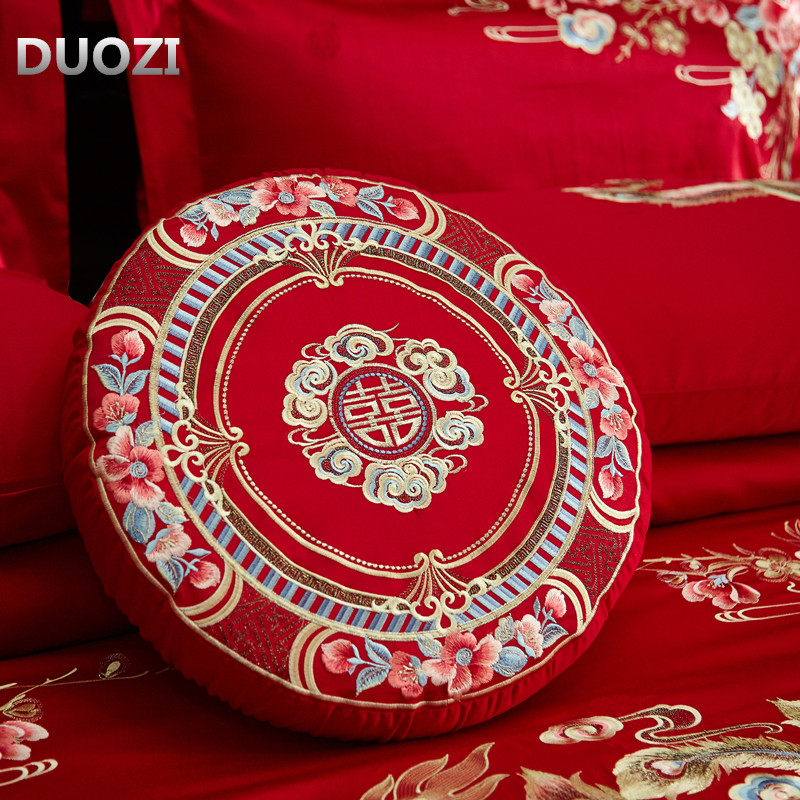 大红跪垫纯棉婚庆坐垫蒲团结婚敬酒倒茶新人坐福圆形刺绣抱枕送礼,居家布艺,蒲团,淘宝优惠券,粉丝福利购,淘宝优惠卷