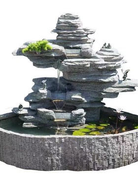 假山流水景摆件客厅落地阳光房循环水系喷泉景观庭院花园楼顶装饰