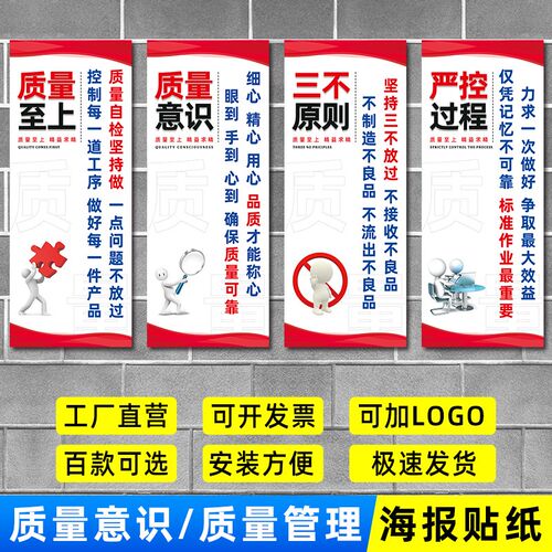 质量仓库品质安全生产标语企业车间5S 6S L7S管理挂画海报文化墙