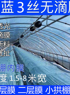 浅蓝色淡大棚e二层小拱棚膜暖棚3/4米6宽内膜流滴膜种菜三层内棚