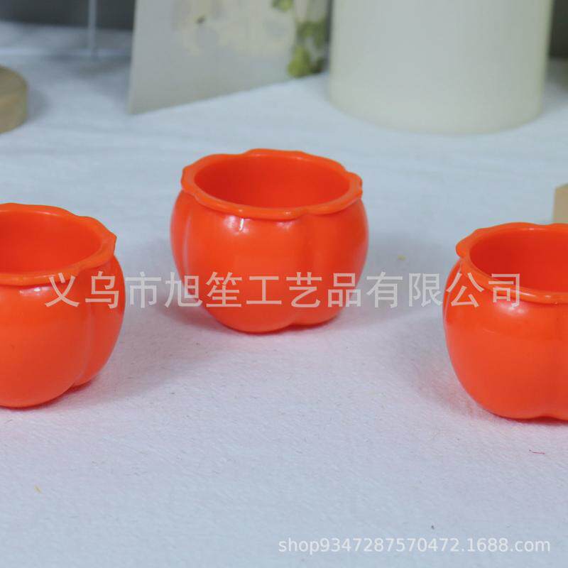 手工毛线扭扭棒新年迷你小柿子插花式婚庆酒店装饰喜庆塑料小花盆