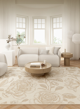 法式地毯客厅2j024新款卧室床边毯免洗可擦防水防污家用沙发地垫