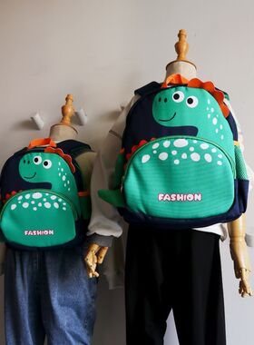 幼儿园书包男孩可爱恐龙小班x大班男童背包儿童帆布双肩包宝宝包