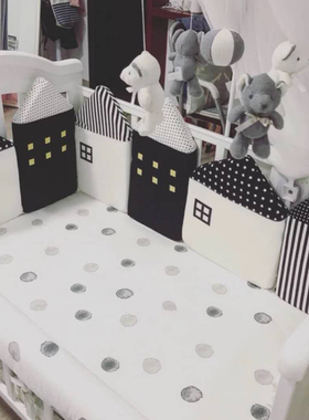 婴儿床围栏e软包拼接床围挡布全棉防撞头部安全靠垫宝宝床围可拆