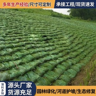 绿化护坡植生袋绿化河道山坡挡土加密双层网袋公路框架草籽编织袋