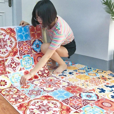 卫生地面厨房地板瓷砖新地u耐磨浴室贴纸防滑翻新卫生间地砖房地