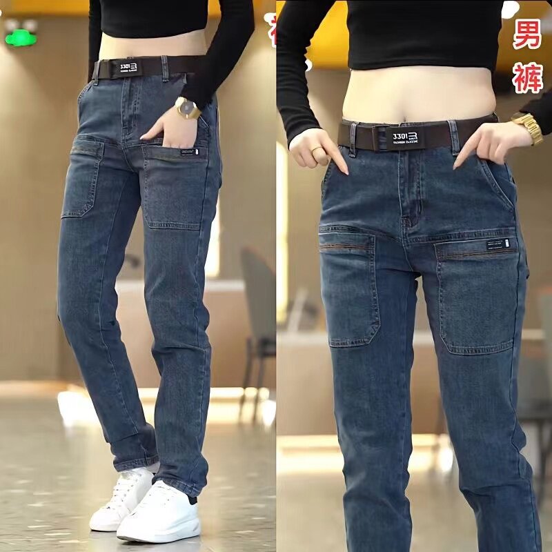 六口袋工作裤男i耐磨宽松弹力电焊防烫劳保牛仔工作服大码工装裤