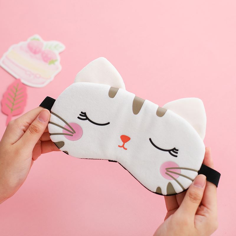 可爱夏季冰凉透气男女冰敷睡眠眼罩猫咪卡通遮光冰袋睡觉护眼罩24