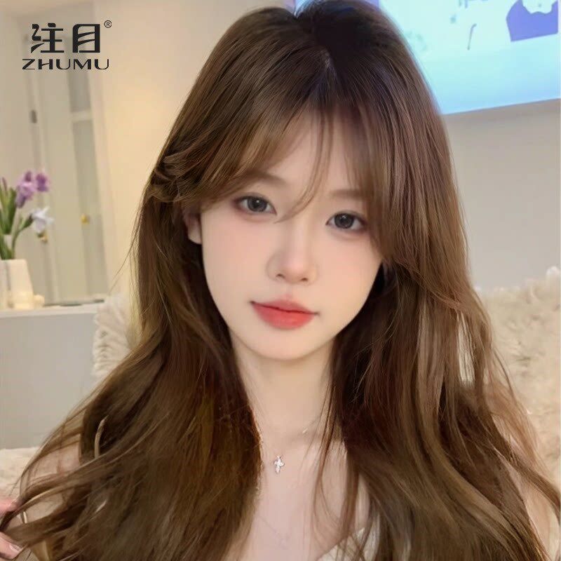 注目 大波浪假发片女真发遮头顶白F发卷发片增发量蓬松真发补发