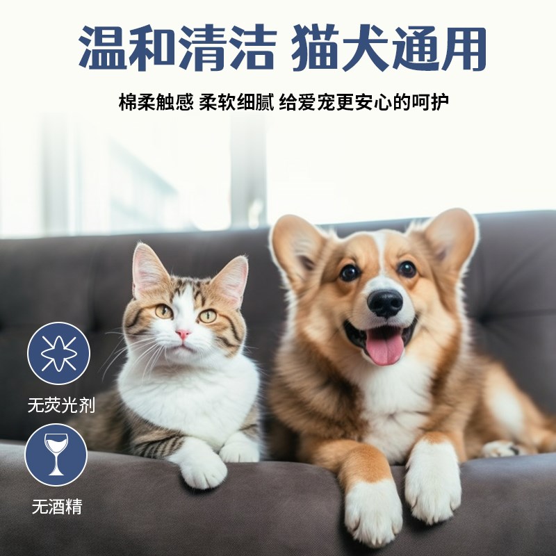 宠物湿巾狗狗猫咪金毛清洁品湿纸巾擦泪痕脚屁股干免洗澡免洗