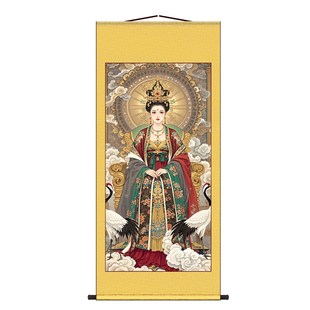 西王母画像 王母娘娘挂画 金母元君丝绸装饰画卷轴画 可定制订做