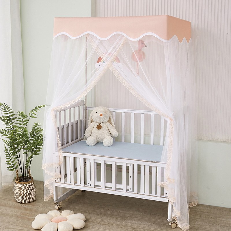 蚊帐定制尺寸儿童牀男孩小牀拼接牀婴儿防摔公主风全罩式带遮光帘