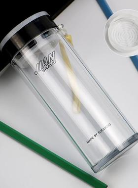 水杯儿童夏天AS健牌塑料杯便携防摔杯子简约塑料杯男女士水杯