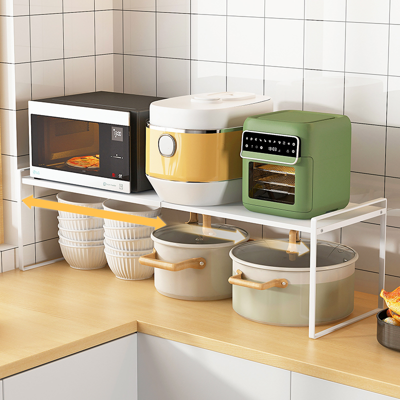 厨房台面置物架可伸缩桌面隔板分层架子隔断柜子橱柜隔层分格柜内