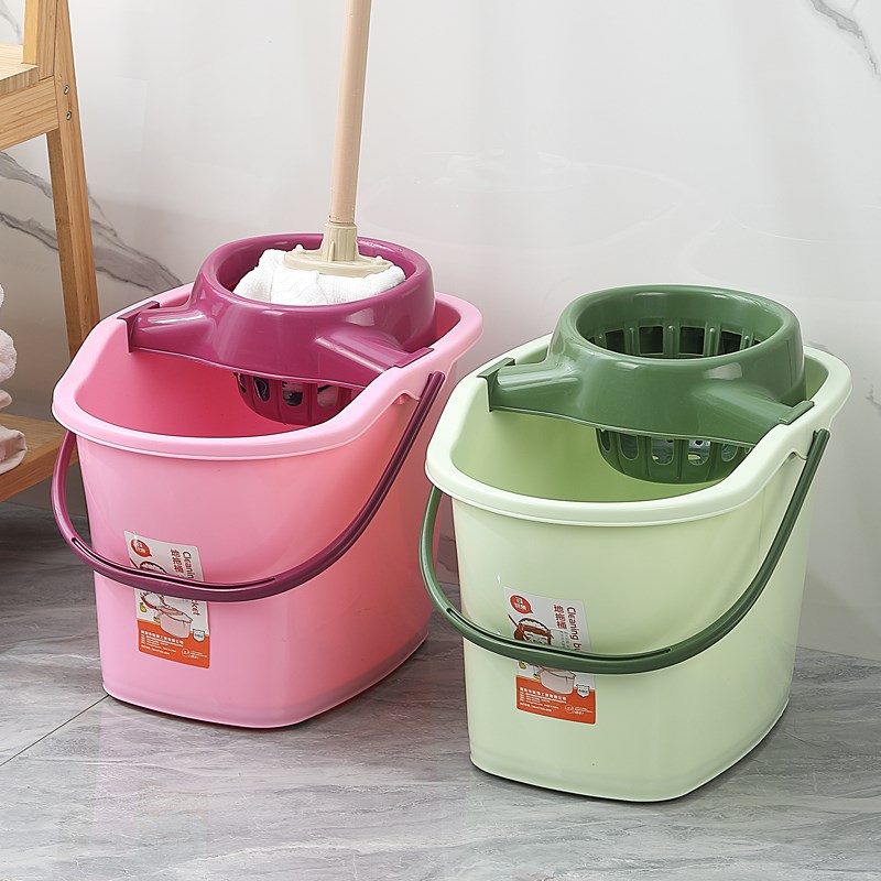 家用手动挤水桶手压地拖桶拖地拖把桶塑料旋转拧水单桶老式墩布桶