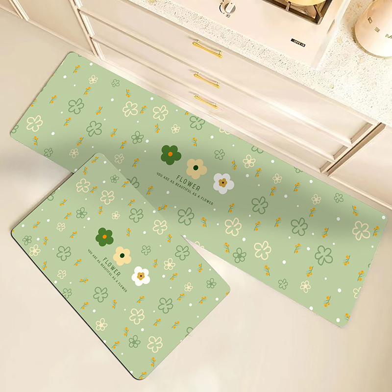 厨房浴室门口地垫防滑防油吸水凉垫可擦家用专用长条L形地毯脚垫