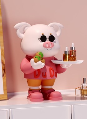 潮玩猪入户进门钥匙收纳摆件玄关存钱罐装饰品乔迁新居搬家礼物
