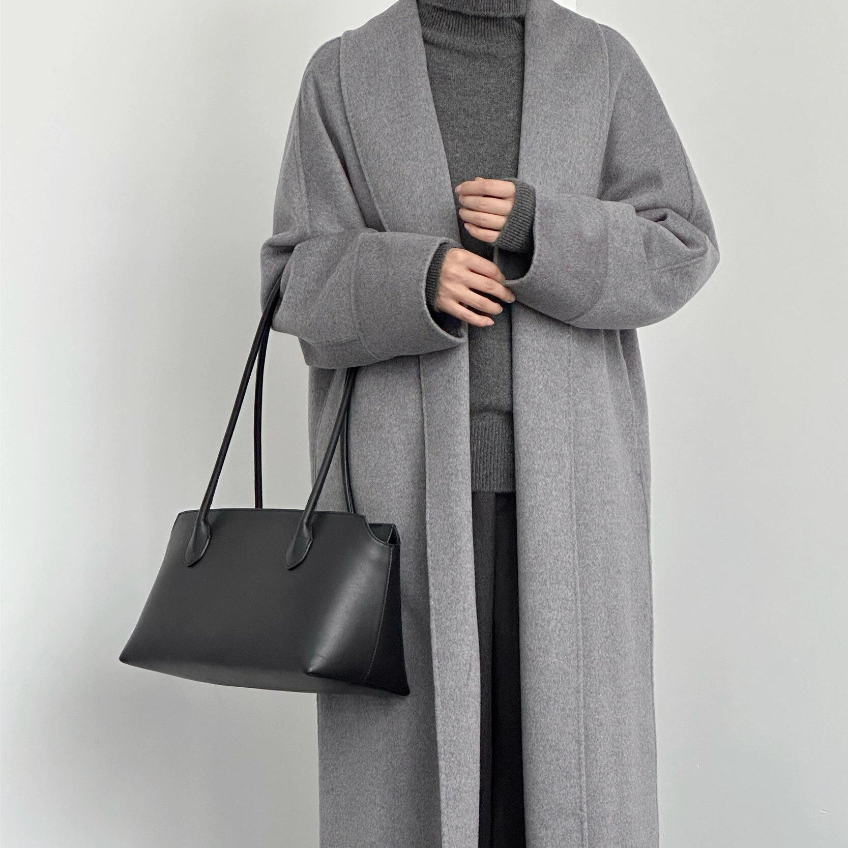 jennie同款头层牛皮单肩托特包