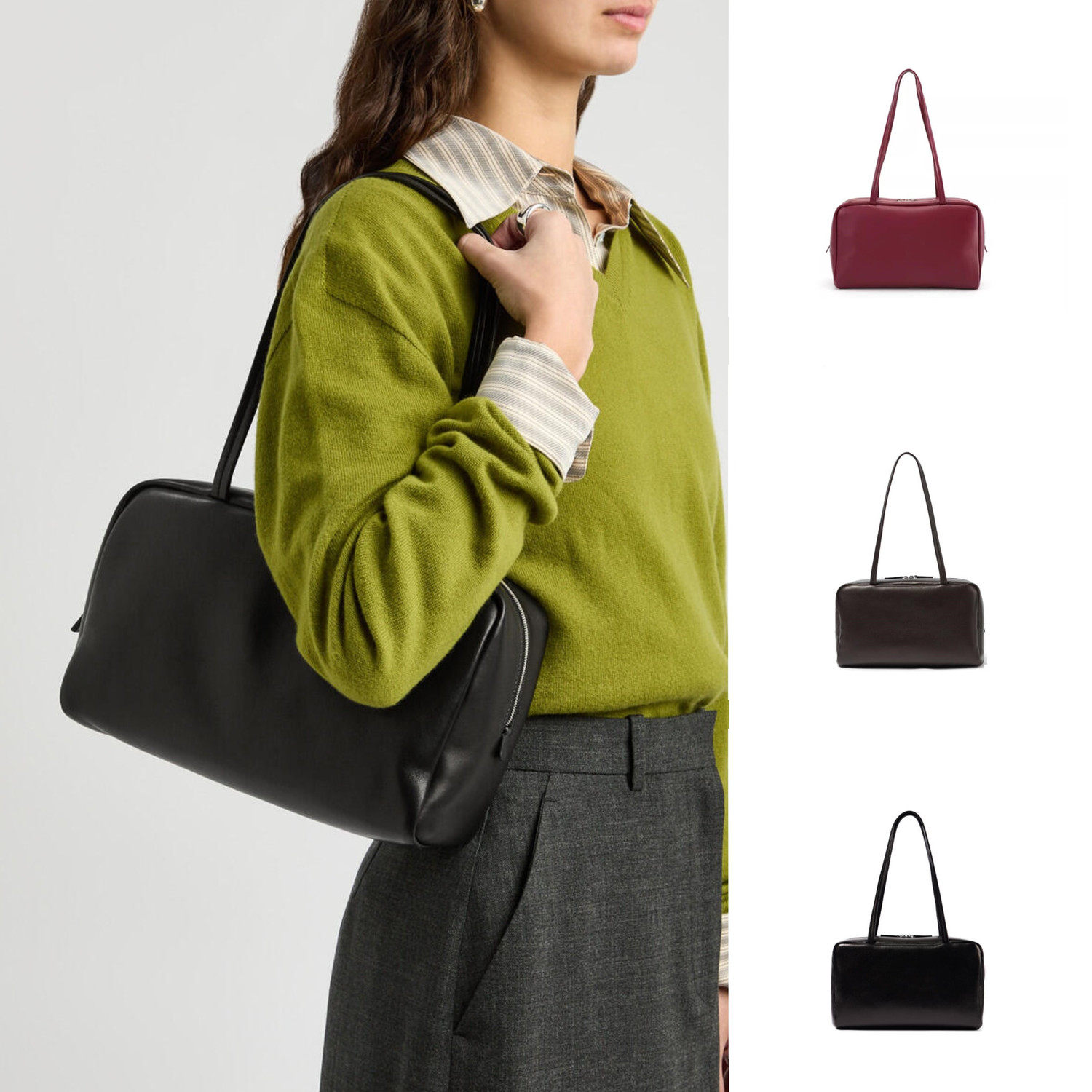 明星同款astra保龄球包小羊皮极简大容量波士顿手提单肩枕头包女,箱包皮具/热销女包/男包,通用款女包,淘宝优惠券,粉丝福利购,淘宝优惠卷