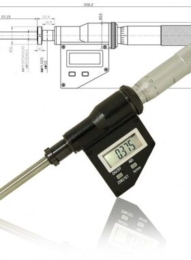 上测数显微分头0-15mm电子测微头0-50mm高精度千分尺0-25mm0.001