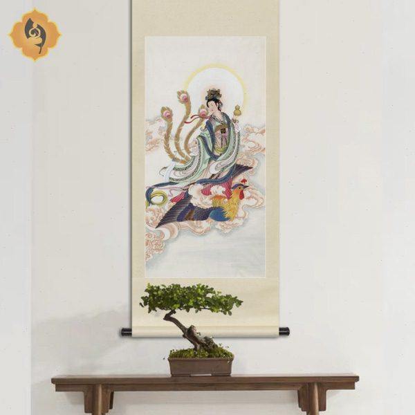 工笔神仙人物国画九天玄女画像水陆画玄关书房中式卷轴装饰挂画框,家居饰品,国画,淘宝优惠券,粉丝福利购,淘宝优惠卷