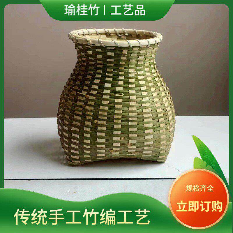 竹娄纯手工编织竹筐制采
