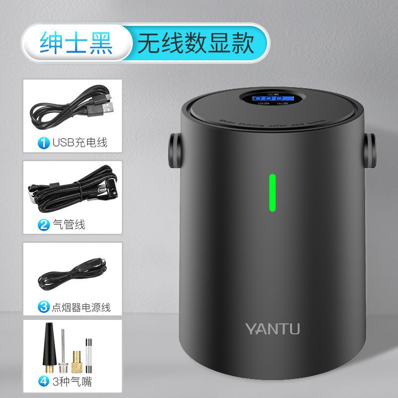 海外仓厂家直销汽车无线电动迷你便携式轮胎数显打气泵车载充气泵