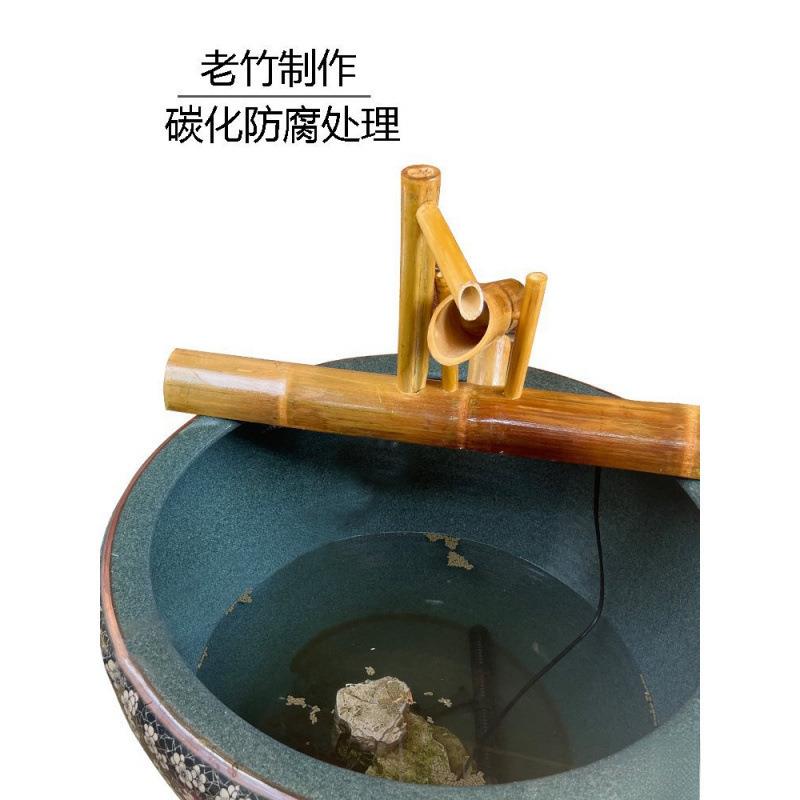 竹排阳台水泵器造景流水惊鹿石鱼缸装饰摆件庭院茶台日式循环水图片