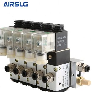 常开电磁控制阀一体式组合3V310-10常闭含汇流板二位三通电子气阀