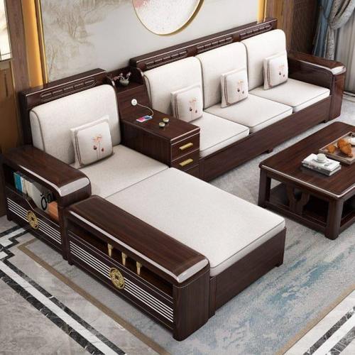 新中式紫金檀木全实木沙发客厅现代简约冬夏两用家用小户型沙发