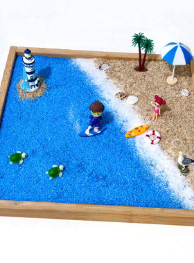 沙滩海景冲浪小饰品微景