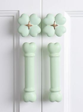 绿色儿童房专用拉手定制家俱衣柜门整体橱柜子床头柜抽屉卡通陶瓷