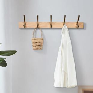 进门玄关挂钩入户试衣间衣帽架免打孔门后轻奢壁挂木质墙上挂衣钩