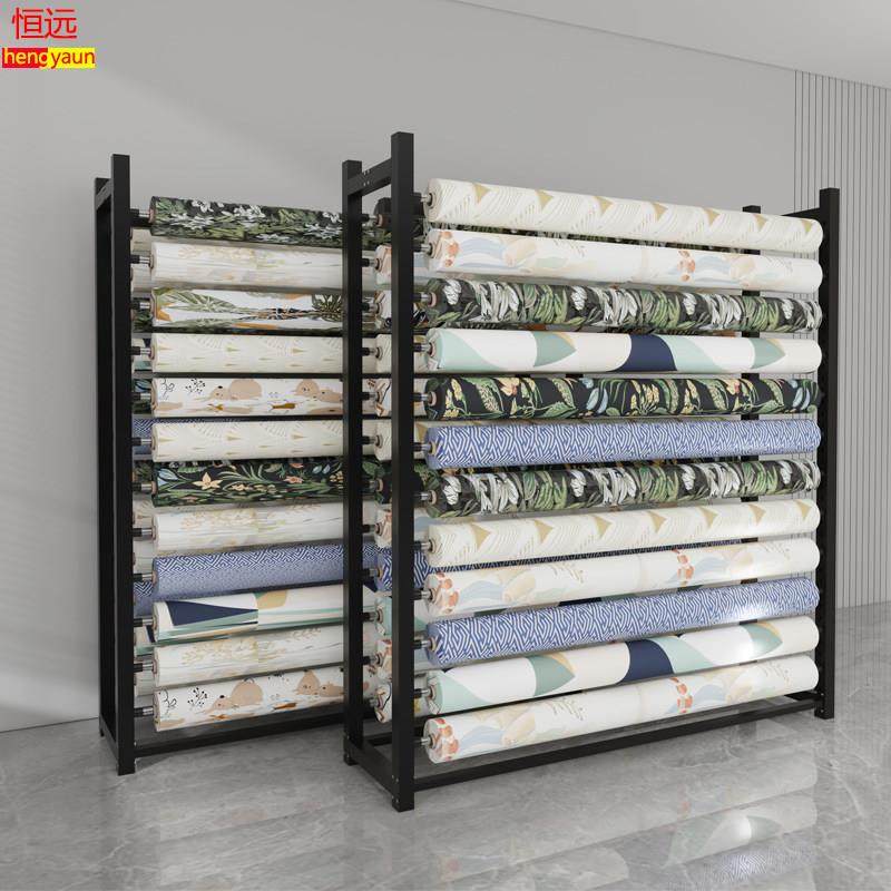 纺织面料展示架服装布料展架家访布卷样货架布匹桌布地毯皮革架子