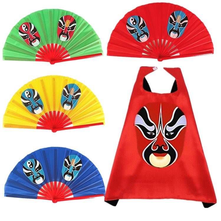 道具扇子脸谱竹骨表演专