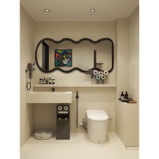 不规则双台盆卫浴智能壁挂化妆镜家用异形全身镜卧室斜靠穿衣镜子