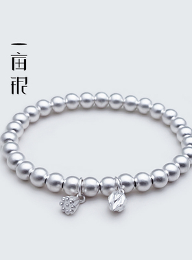 999足银两世欢砂面亮复古珠手绳