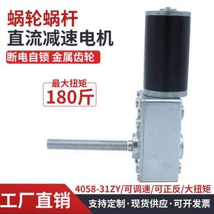 31ZY直流减速电机12V24V涡轮蜗杆低速微型调速小马达M8螺纹 5840